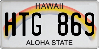 HI license plate HTG869