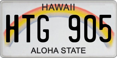 HI license plate HTG905