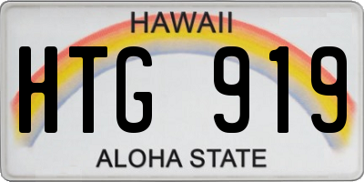 HI license plate HTG919