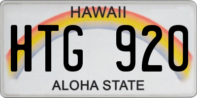 HI license plate HTG920