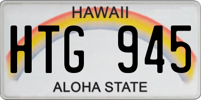 HI license plate HTG945