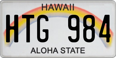HI license plate HTG984