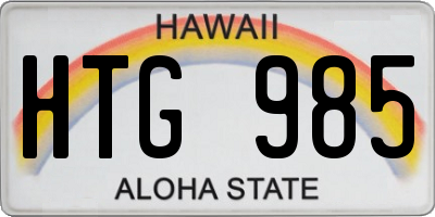HI license plate HTG985