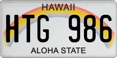 HI license plate HTG986