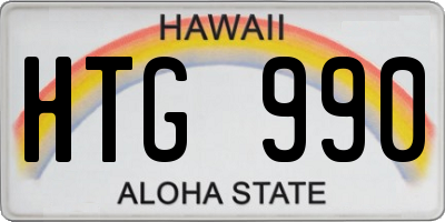HI license plate HTG990