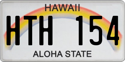 HI license plate HTH154