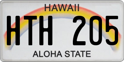 HI license plate HTH205