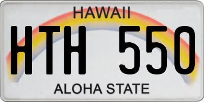 HI license plate HTH550