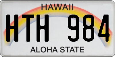 HI license plate HTH984