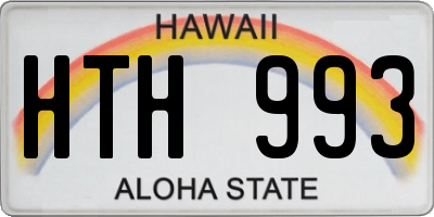 HI license plate HTH993
