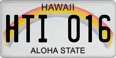 HI license plate HTI016