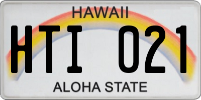HI license plate HTI021