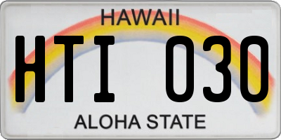 HI license plate HTI030