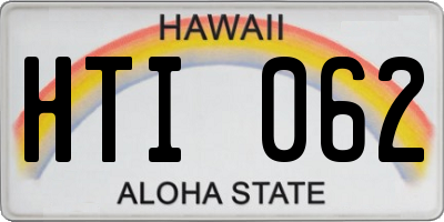 HI license plate HTI062