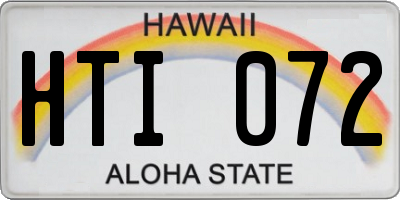 HI license plate HTI072