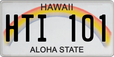 HI license plate HTI101