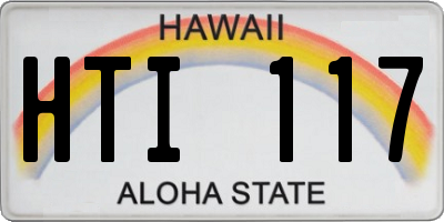 HI license plate HTI117