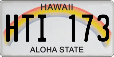 HI license plate HTI173