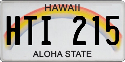 HI license plate HTI215