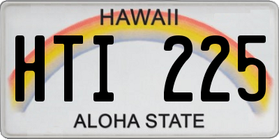 HI license plate HTI225