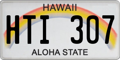 HI license plate HTI307