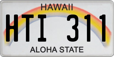 HI license plate HTI311