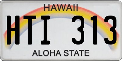 HI license plate HTI313