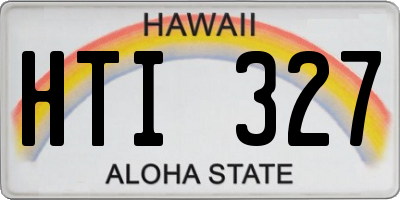 HI license plate HTI327