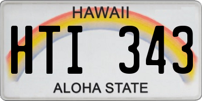 HI license plate HTI343