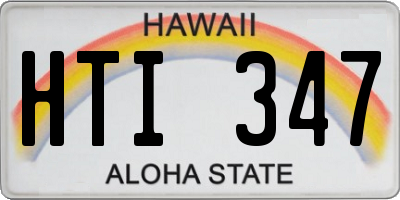 HI license plate HTI347