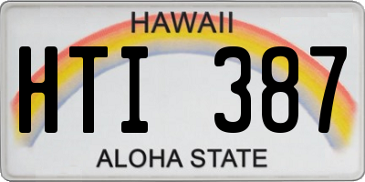 HI license plate HTI387