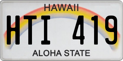 HI license plate HTI419