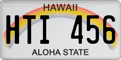HI license plate HTI456