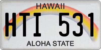 HI license plate HTI531