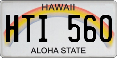 HI license plate HTI560