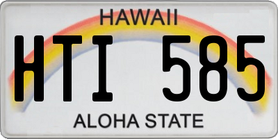 HI license plate HTI585