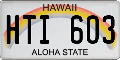HI license plate HTI603