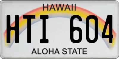 HI license plate HTI604
