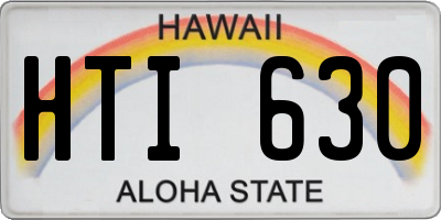 HI license plate HTI630