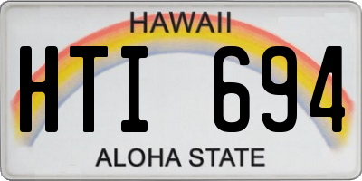 HI license plate HTI694