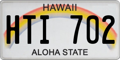 HI license plate HTI702