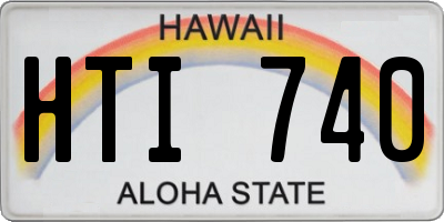 HI license plate HTI740