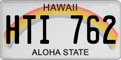 HI license plate HTI762