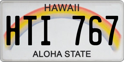 HI license plate HTI767
