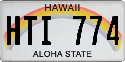 HI license plate HTI774