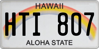 HI license plate HTI807