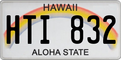 HI license plate HTI832