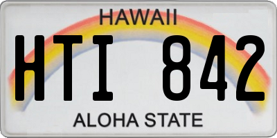 HI license plate HTI842