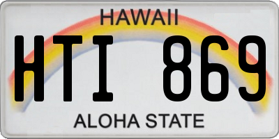 HI license plate HTI869