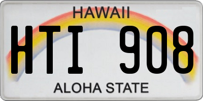 HI license plate HTI908